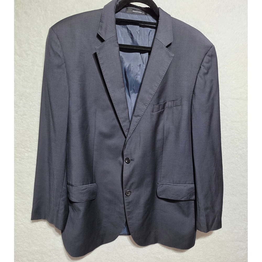 HUGO BOSS Men's Navy Blue Wool Blend Suit Jacket Blazer Size 46R